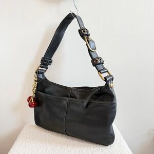 Vintage Coach Bleeker Shoulder Bag Black Leather Gold Hardware